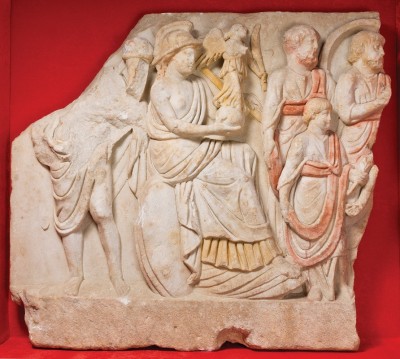 Figure 4. One of the Çukurbağ reliefs discovered in 2001: goddess Roma, Nike and Roman officials in a processional scene.